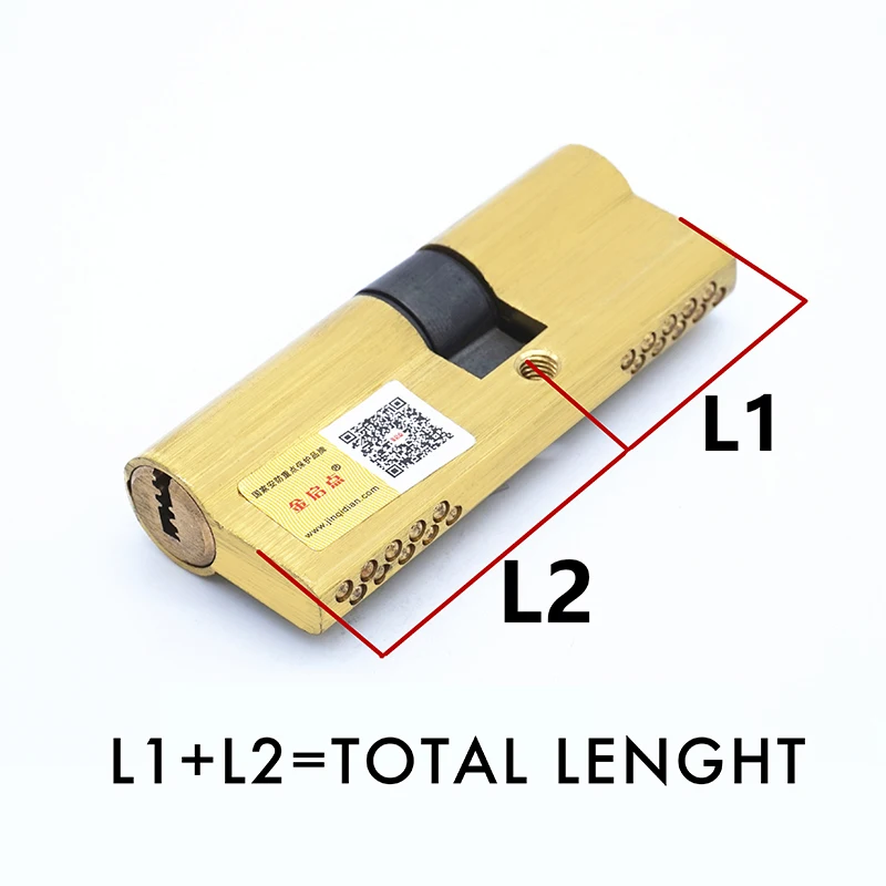 Double Pin  Secure Door Cylinder Serpentine Groove Biased Lock 65 75 85 95 110mm Cylinder AB Key Entrance Brass Door Lock