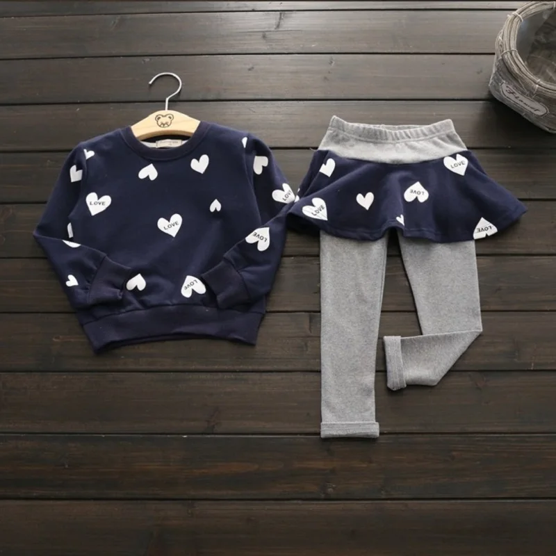 Toddler Girls Clothing Sets Autumn spring Children Girls Clothes T Shirt Skirt Legging Pants Outfits Kids Girls Sport Suit