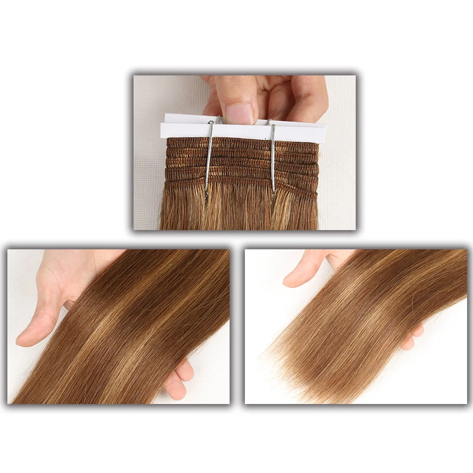 Mechones de pelo brasileño elegante, extensión de cabello humano liso sedoso, Remy, 1 unidad