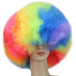 Peruca curta afro sintética para cosplay, peruca de festa vermelha, verde e rosa, preta, azul, branca, marrom