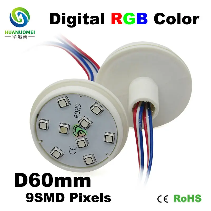 UCS1903 9LED 60mm pixel led modul 5050 SMD RGB LED light DC12V 24V digital rgb full color module bulb lamp addressable lighting