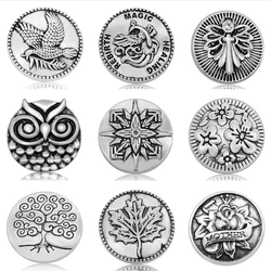 New Charm Beauty Round Animals Flowers words pattern 18mm snap buttons fit DIY snap jewelry wholesale