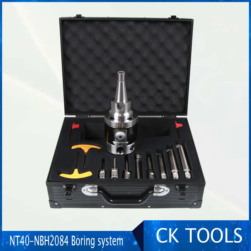 Precision NT40-NBH2084 8-280mm Boring Head System tool Holder +8pcs M6 thread20mm Boring Bar Boring rang 8-280mm Boring Tool Set