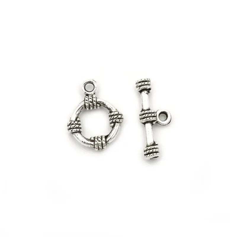 10 Sets Gold-Platte Silber Farbe Herz Blume Verschluss Armband Toggle Verschluss Für Schmuck Machen Diy Zubehör Großhandel Groß – Detail 4