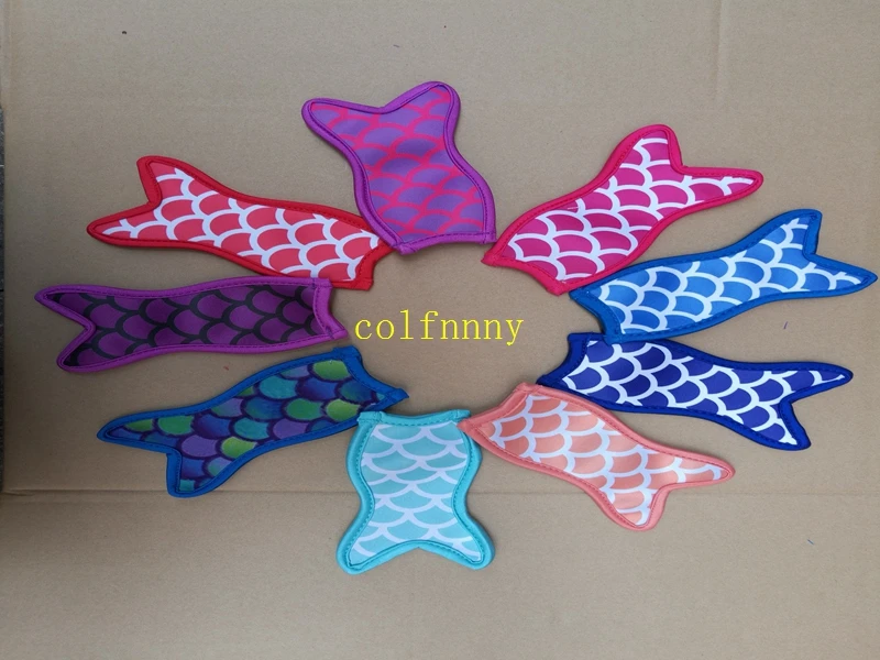 100pcs/lot 16x8.5cm cuty Mermaid Fish style Popsicle Holders Ice Sleeves Freezer Holders For Child gift