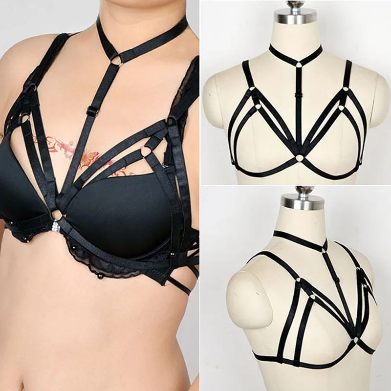 Sexy fashion  lingerie harness cage bra 90\'s cupless lingerie  women Body harness belt harness belt O0091