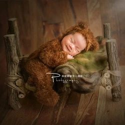 Newborn romper photography props,baby fuzzy bear outfits photo props