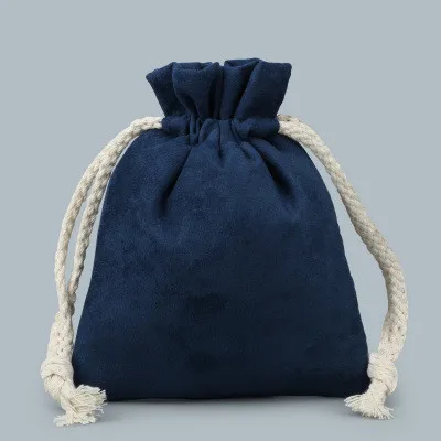 Custom Thicken Towel Lining Drawstring Gift Bag Christmas Velvet Jewelry Storage Bag Travel Jewelry Pouch Packaging 50pcs