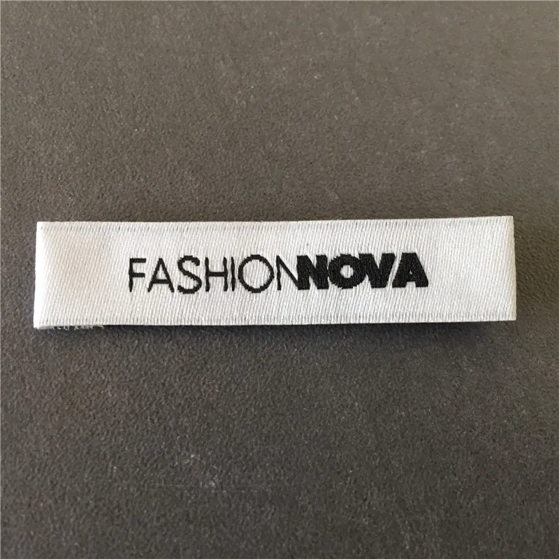 Customized 1.2*5cm After End Fold Ultrasonic Cutting Soft Garment Woven Label High Density Laundry Labels