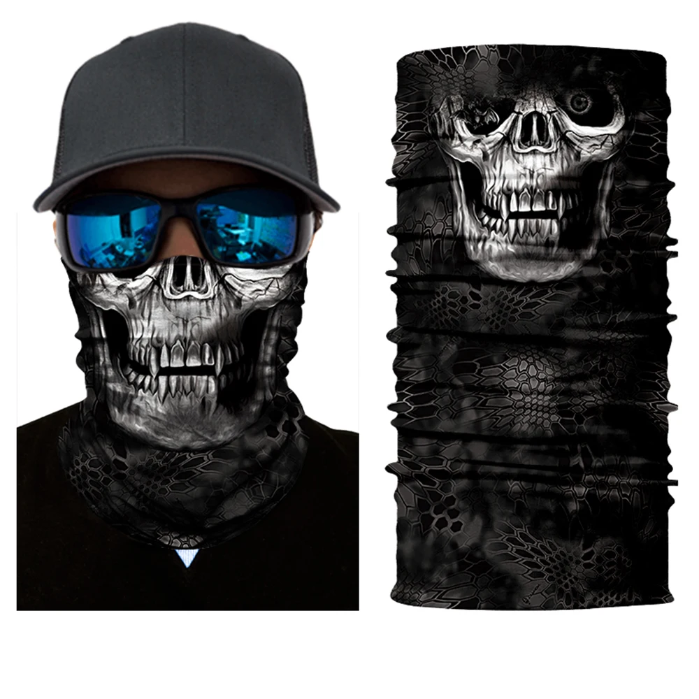 

BJMOTO Motorcycle Face Shield Sun Balaclava Ski Hood Skull Face Mask Windproof Anti-UV Helmet Skiing Scary mask Bandanas