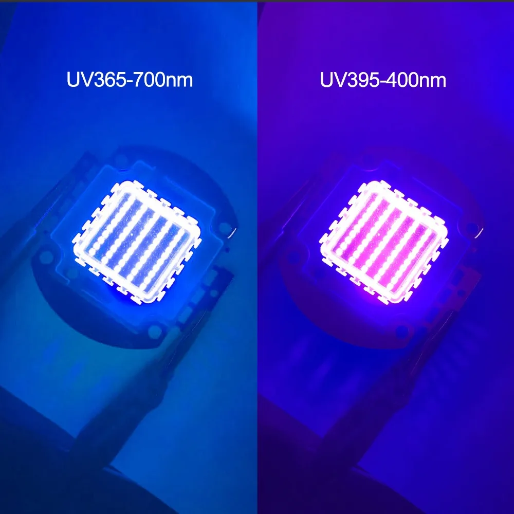 Chip 365nm 370nm UV Viola LED Lampadine Lampada A Raggi Ultravioletti 395nm 400nm 10 w 20 w 30 w 50 w 100 w di Luce Ad Alta Potenza