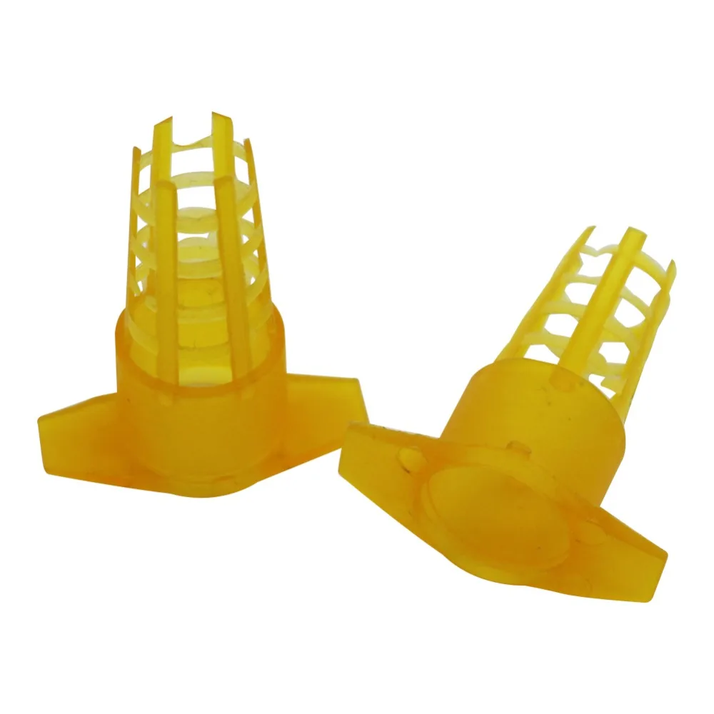 

100 Pcs Beekeeping Tools Yellow Plastic Bee Queen Cage Protective Cover Cell Protector Cages Bee Tools
