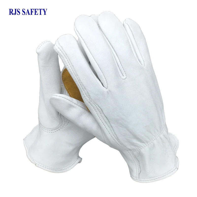 RJS SAFETY Men's Work Gloves Sheepskin Leather Gloves Security Protection Safety Workers Welding Moto Gloves Driver Gloves 4028