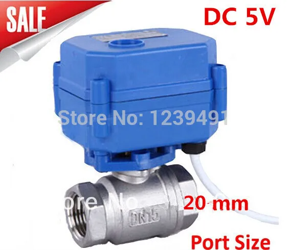 

Motorized Ball Valve 3/4" DN20 DC5V CR-01/CR-02/CR-05 Wires Stainless Steel 304