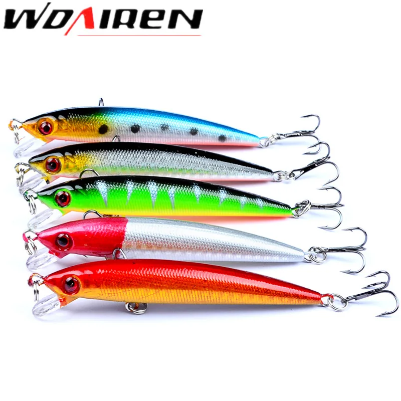 1Pcs Minnow Fishing Lure 9cm 6g  Crankbait Wobblers 3D Eyes Artificial Hard Bait Trout Pike Iscas Carp Pesca Fishing Tackle