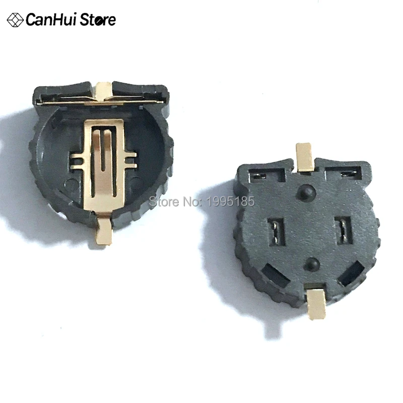 

20PCS/LOT BS-1220-2 3V Gold-plated SMT Button Battery Holder For CR1220 Case Button Cell 2pin SMD Gold Plated Foot