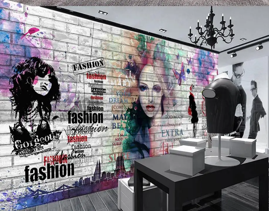 Custom European and American style photo wallpaper Watercolor beauty clothing store wallpaper for walls 3 d