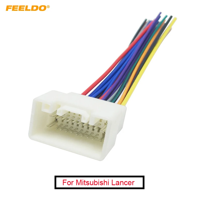 FEELDO Car Radio Stereo Wiring Harness Adapter For Mitsubishi Lance/Outlander/Mirage Aftermarket Installation CD/DVD #MX1444