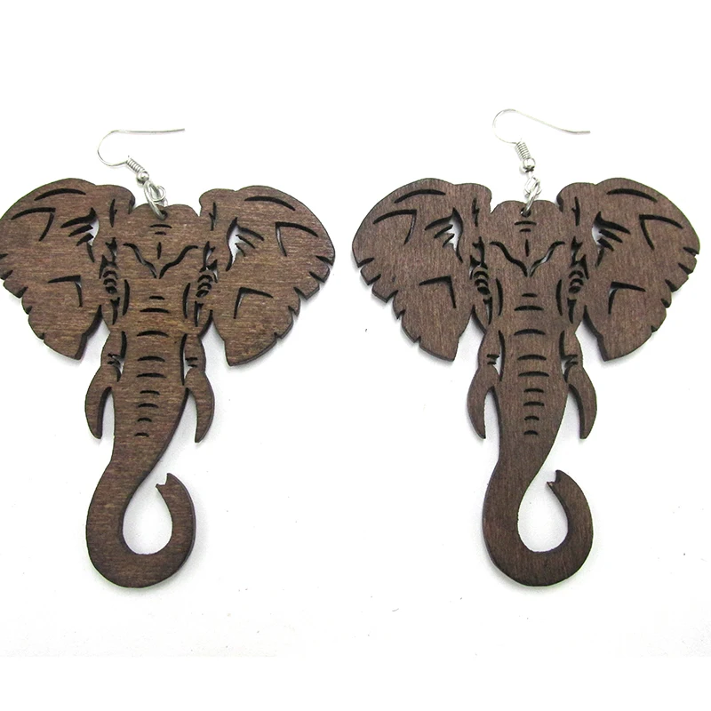 Elephant Wood Earrings can mixed 4 colors