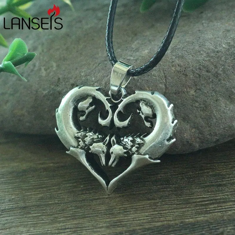 

lanseis 10pcs wolf pendant viking men necklace