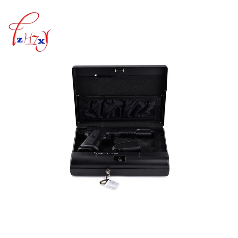 Protable Password Safe Box Solid Steel Security Combination Lock Key Gun Money Valuables Jewelry Box Security Strongbox