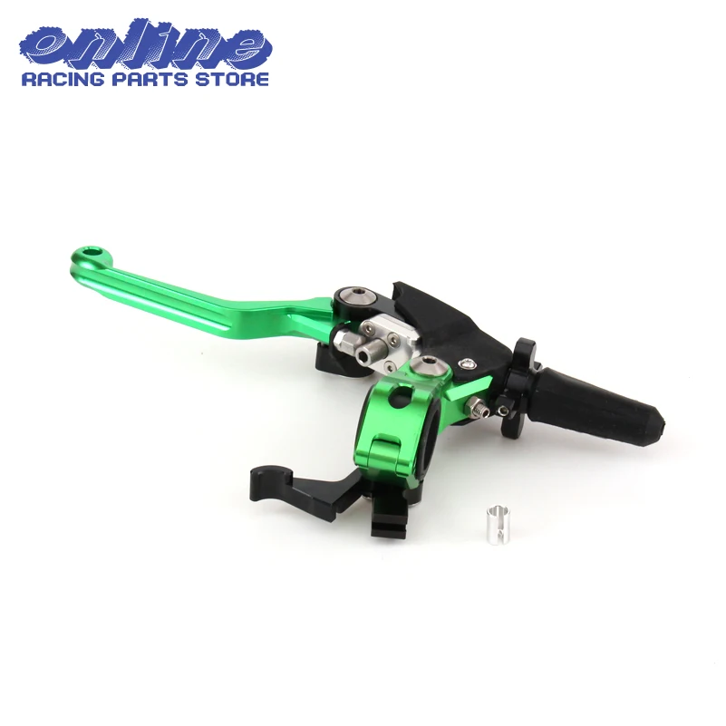 Green CNC Billet Pivot Foldable Clutch Lever Perch For Kawasaki KX65 85 125 250 500 250F 450F KLX450R 150 250 Motocross Enduro