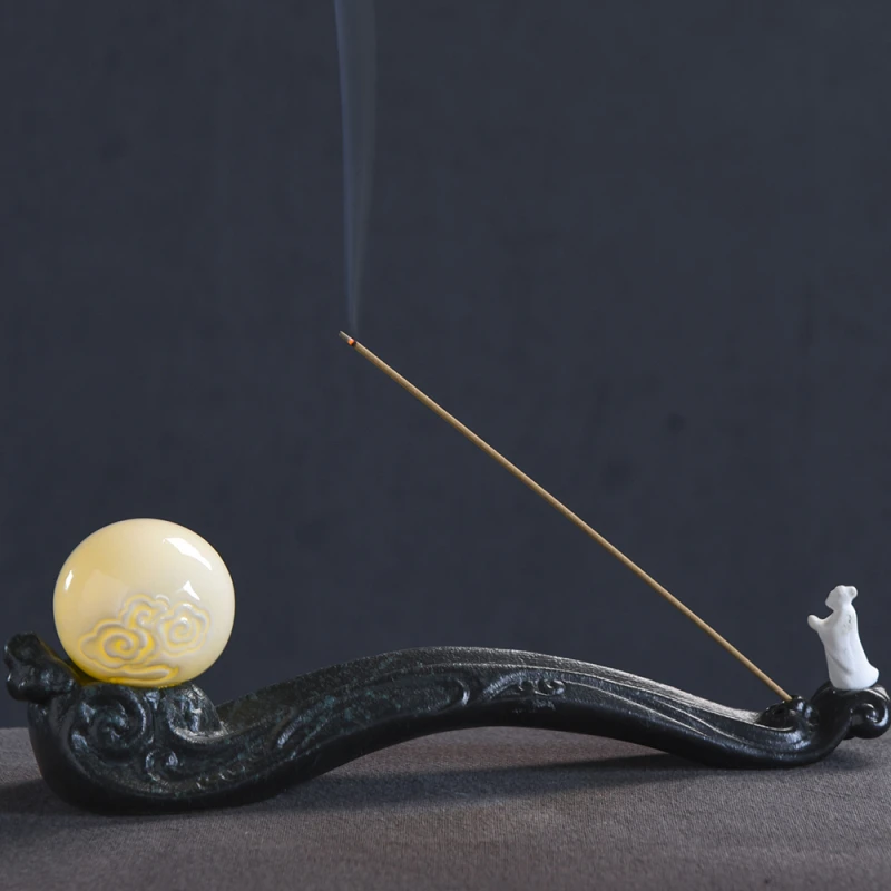 Personality Home Decorations Hand-made Gift LED Incense Burner Incense Stick Creative Feng Shui Yoga Tea Room Ornaments