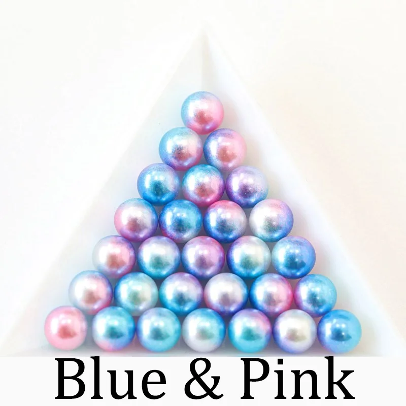 3/4/6/8/10/12mm Rainbow Color ABS Imitation Pearl Bead No Hole Loose Beads For Jewelry Making Crafts Decoration DIY Accessorie