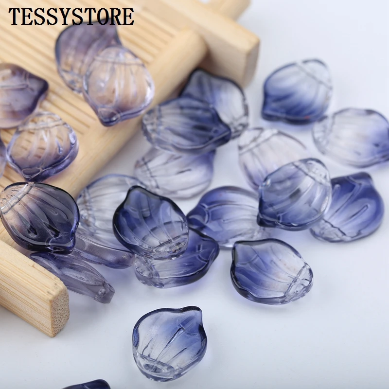 10pcs Foglie Petali di Forma Perle di Acqua Inchiostro di Colore Perle di Vetro Per Monili Che Fanno Tornante A Mano Accessori FAI DA TE