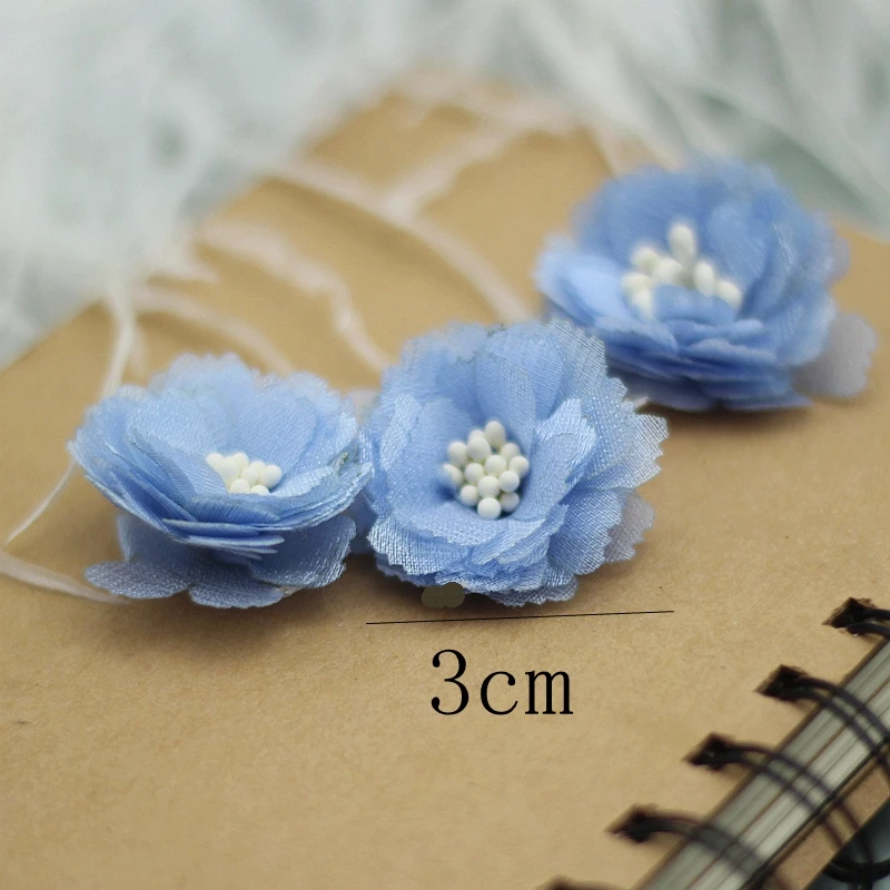 MLAEY 4Pcs/Lot Lace Trim Patch Applique Lace Fabric Wedding Dress DIY Flowers Bride Hair Veil Clothes Headwear Decoration