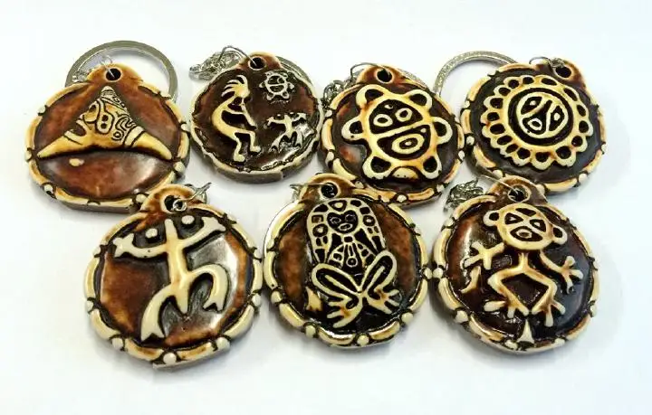 14 Keychain Taino Coqui Frog Cemi Sun Turtles Kokopelli Imitate adjustable gift