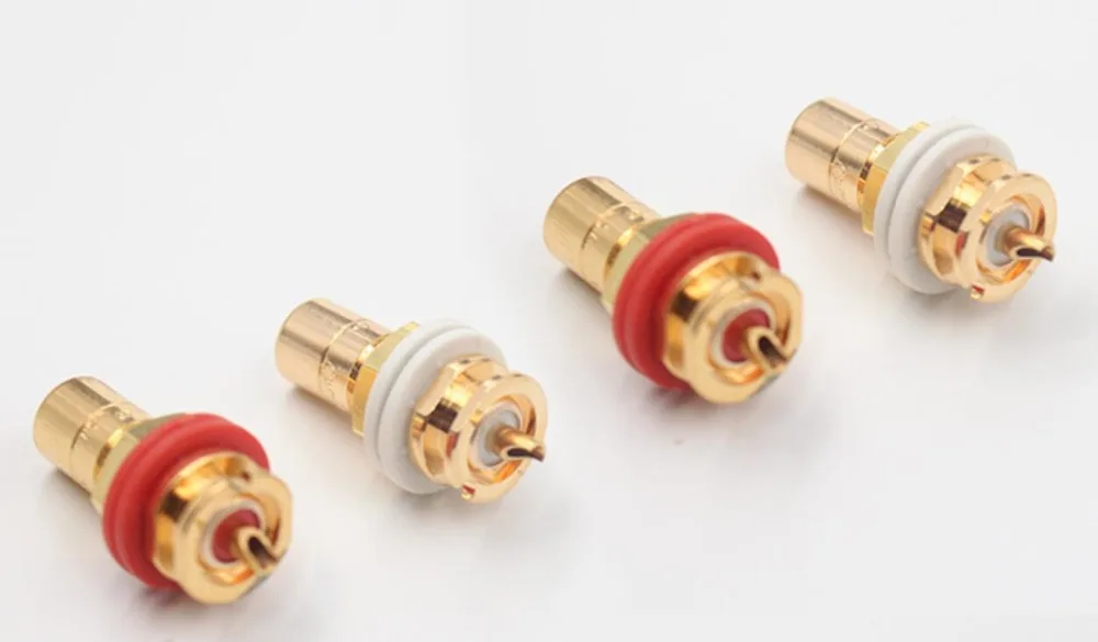 Hifi audio  Panel Mount Gold Plated RCA Female Socket  plug Jack Audio Amplifier Chassis Phono Connector