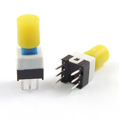 7 x 7mm x 12mm Yellow Cap Panel PCB Momentary Tactile Push Button Switch