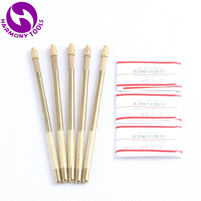 

5 Sets Copper Bronze Handle Weaving Crochet Ventilating Hook Needle For Making wigs & frontal & closure