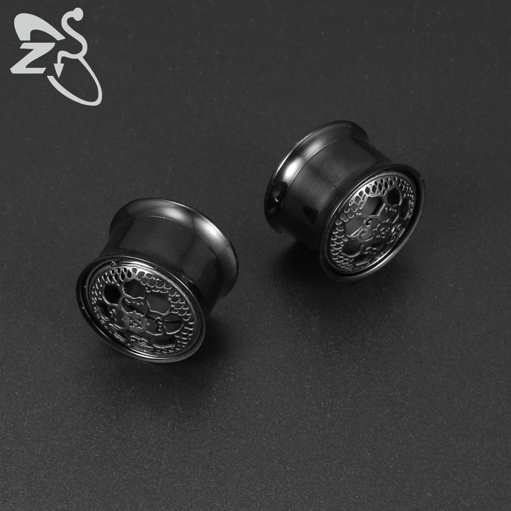 ZS 8-18mm Double Flared Ear Plug Tunnel Stainless Steel Screw Ear Expander Stretcher Polished Flesh Tunnel Body Piercing Jewelry