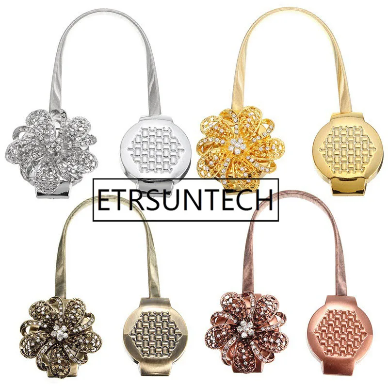 50pcs Flower Curtain European Style Buckle Free Installation Free Punch Magnet Strong Suction Simple Decorative