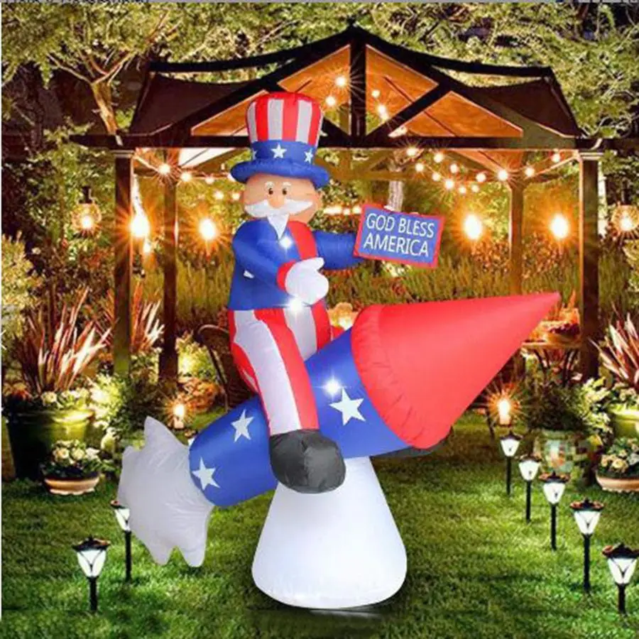 

Most popular patriotic inflatable uncle sam riding rocket firework air blown