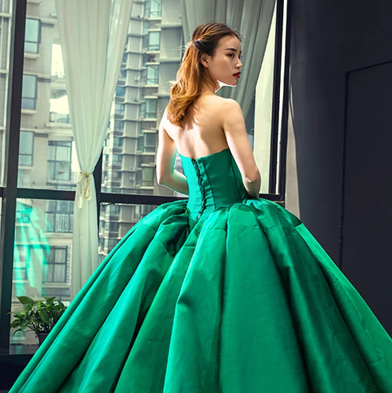 J66858 Jancember verde vestido para quinceañeras 2020 satén sin tirantes dulce dieciséis baile de graduación vestidos de quinceañera 2020 Siknie Balowe