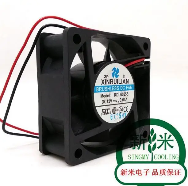 Xinruilian 6015 DC12V 0.07A 60*60*25ミリメートルRDL6025S 2ラインサイレントファン