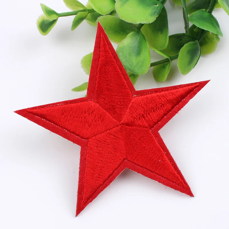 10pcs/lot embroidered red star patch iron on patches handmade patchwork craft Diy jean coat bag shoes sticker sewing accessories