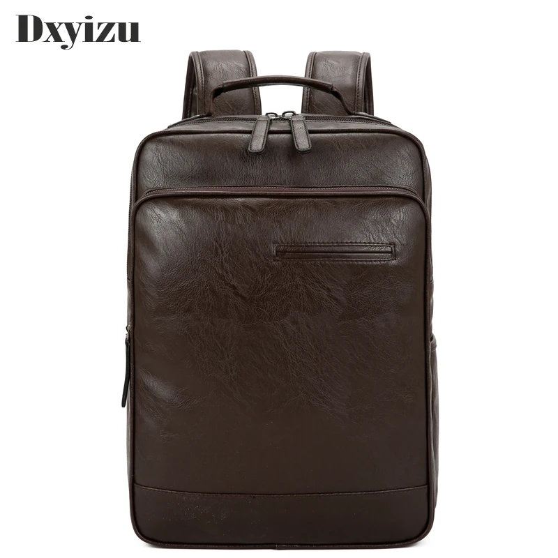 Casual Men\'s Business Large Capacity Leather Backpack Youth Travel Sheepskin Leisure Simple Men Shoulder Bags High Quality Bag