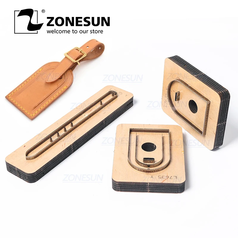 

ZONESUN Custom Leather Die Cuts For Handmade Luggage Tag DIY Wedding Favors Cutting Clicker Die Steel Rule Die Leather Tools