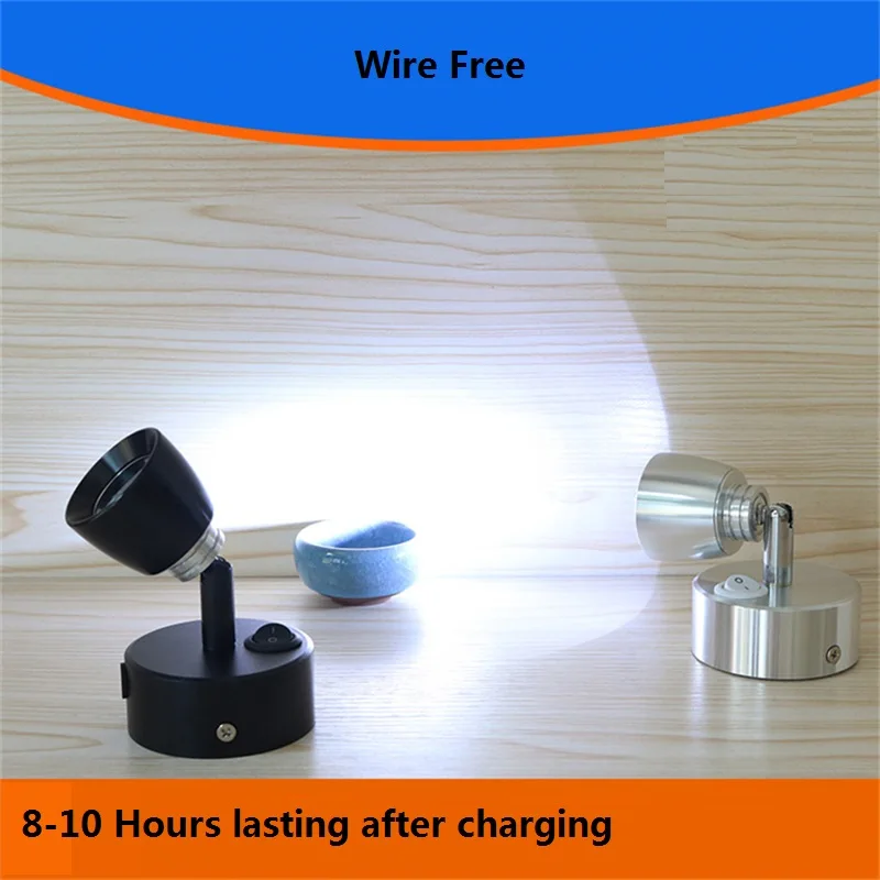 1W /3W recharging battery lamp, wedding,jewelry showcase showcase counter lamp ,desk sitting rotate recharge spot lamp