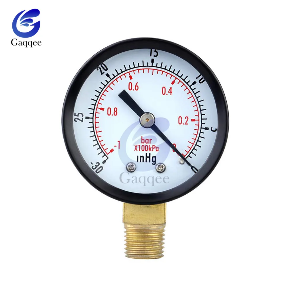 

Portable Dual Scale Dial Gauge 1/4" NPT -30HG/0PS Vacuum Pressure Meter Gauge Manometer 2" Dial Display Digital Pressure Gauge