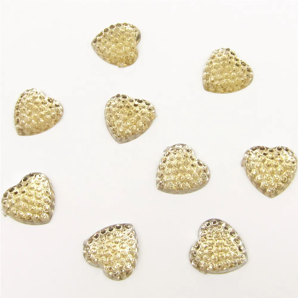 100pcs Resin Heart design Rhinestones 12mm Flatback Rhinestones DIY Nail Art Garment Accessories Decoration