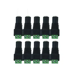 10 adet/grup 5.5x2.1mm güvenlik kamerası Kadın DC Güç Jak Fiş Adaptörü Için 5050 3528 5630 5730 tek renkli LED Şerit ışık