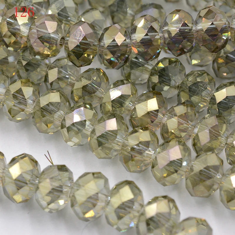 FLTMRH Box AB Color Created Crystal Quartz Rondelle Beads 6mm