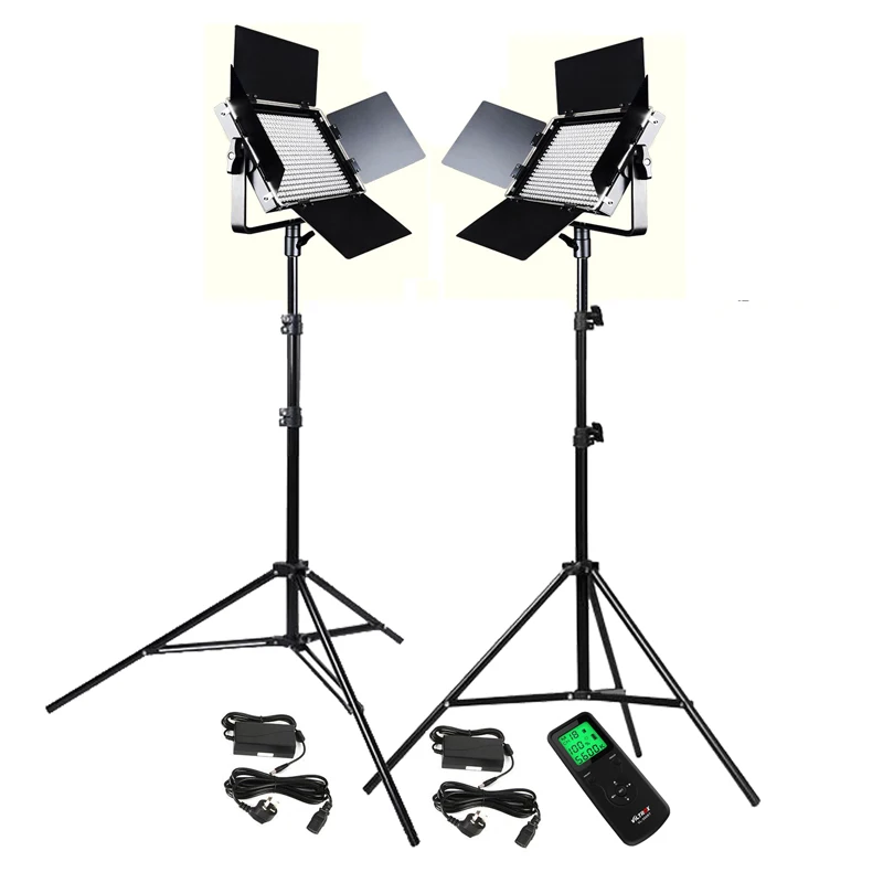 Viltrox 2x VL-40T Remote Control 3300-5600K 540 LED Video Fill Light Stand Kit Lighting Set CR95+ Bi-color for DSLR DV Camcorder