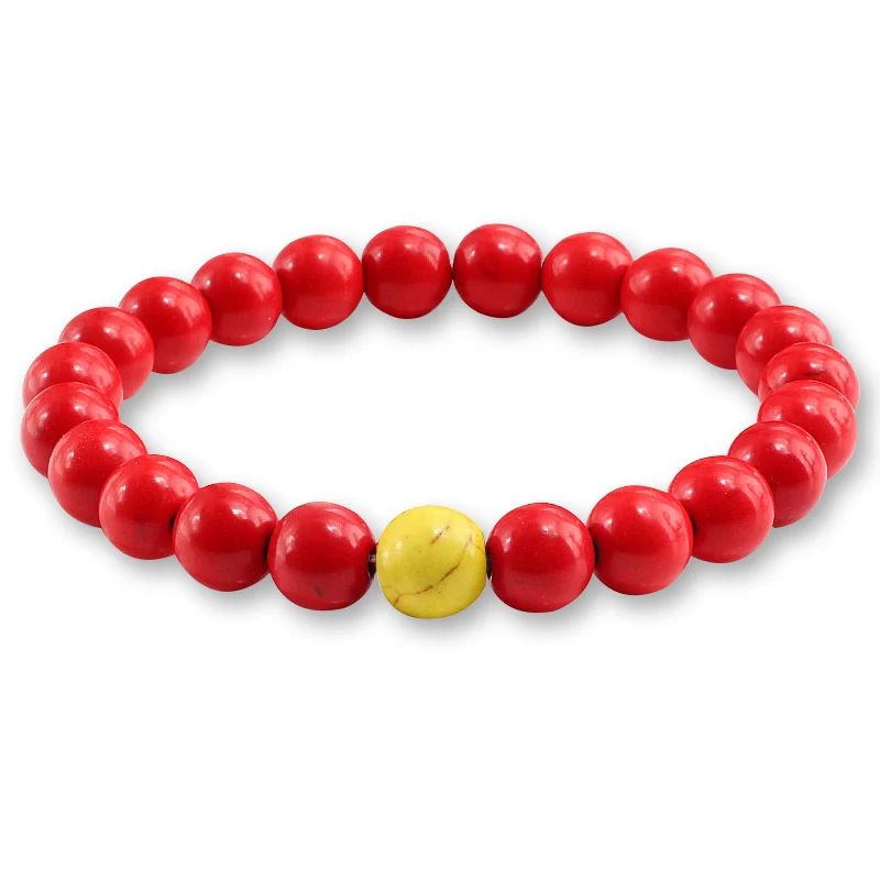 New Red Natural Stone Charm 8mm Men Strand Bracelet Femme Round Beads Buddha Bracelets For Women Pulseira Jewelry