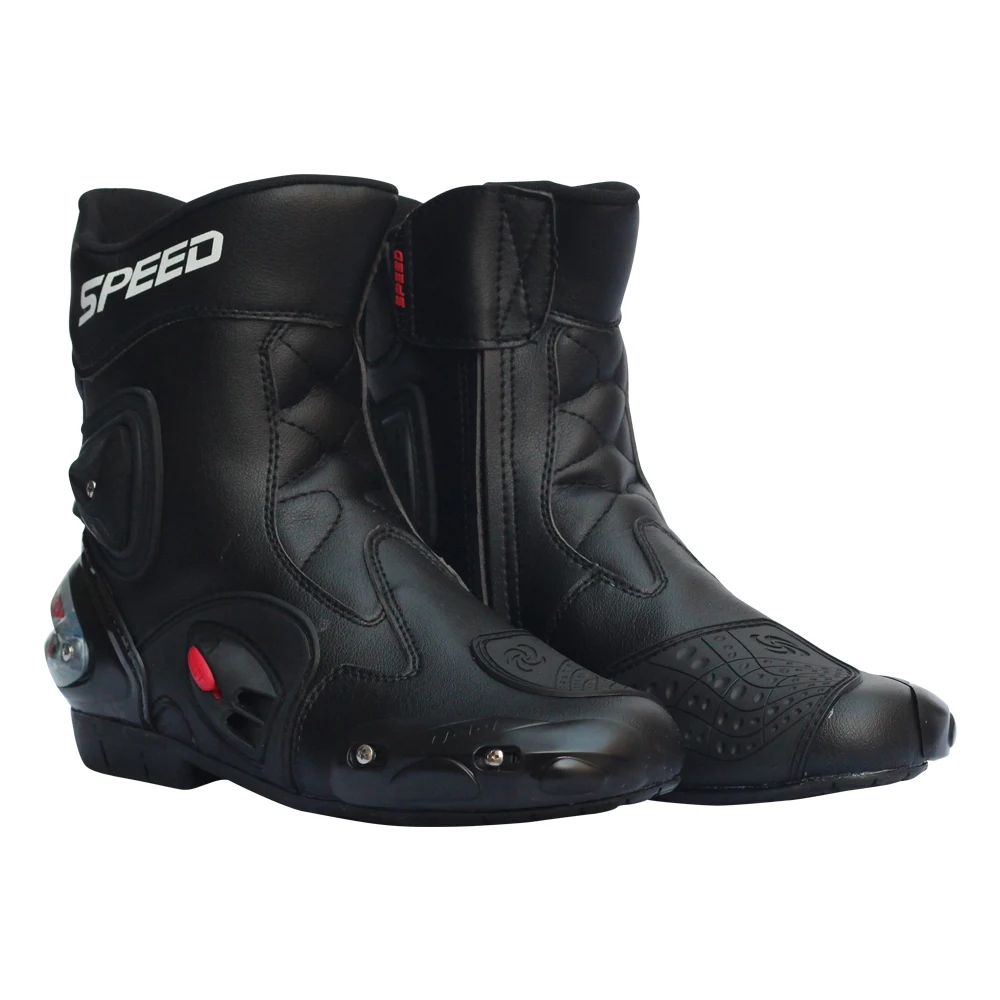 Bottes de moto respirantes mi-mollet pour hommes, chaussures de course professionnelles, bottes anti-collision portables, bottes d'équitation non ald